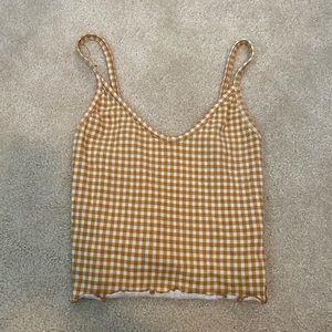 PacSun yellow and white checkered tank top